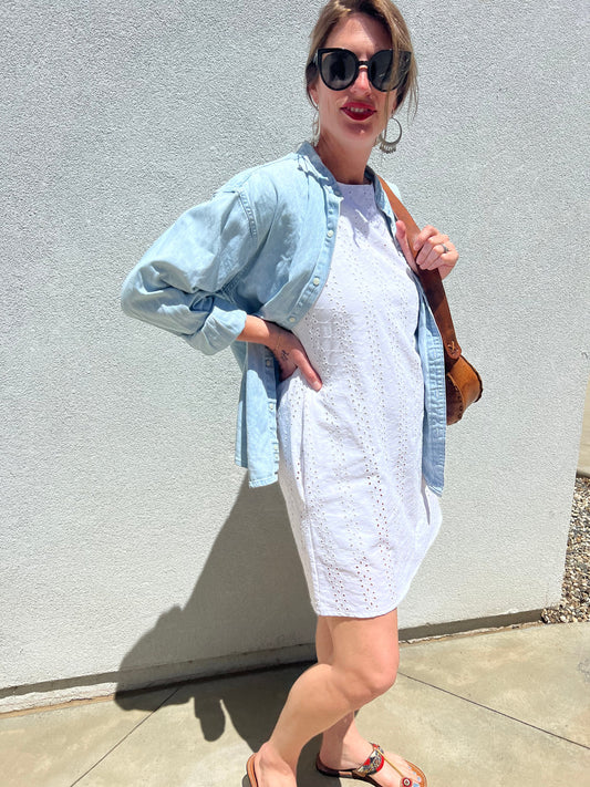 HAUS White Eyelet Kennedy Dress