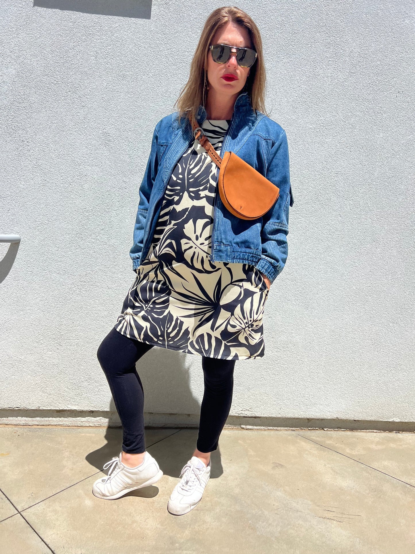 B&W Tropical Kennedy Dress