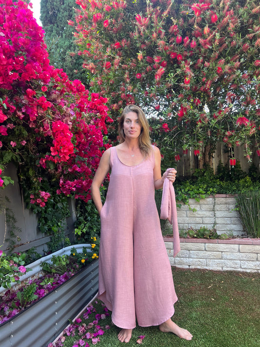 Heather Pink Romper