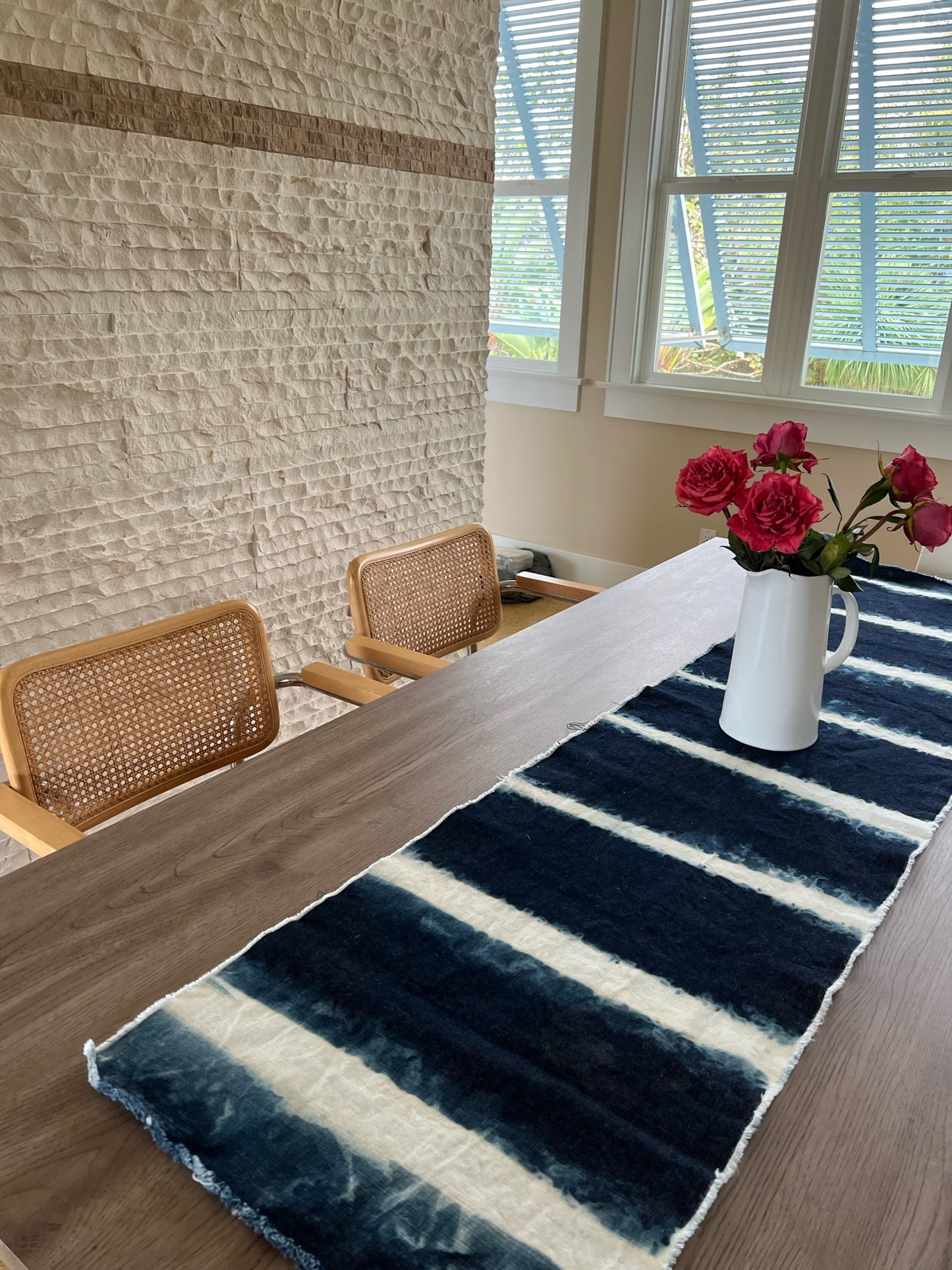 Hand-dyed table runner