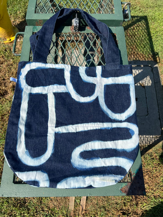 Graphic art denim bag