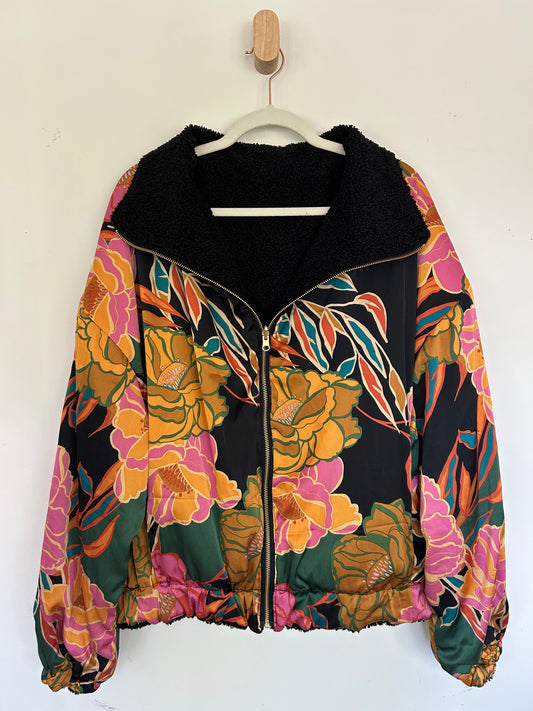 Satin Floral Reversible Jacket
