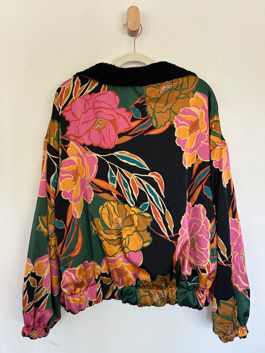 Satin Floral Reversible Jacket