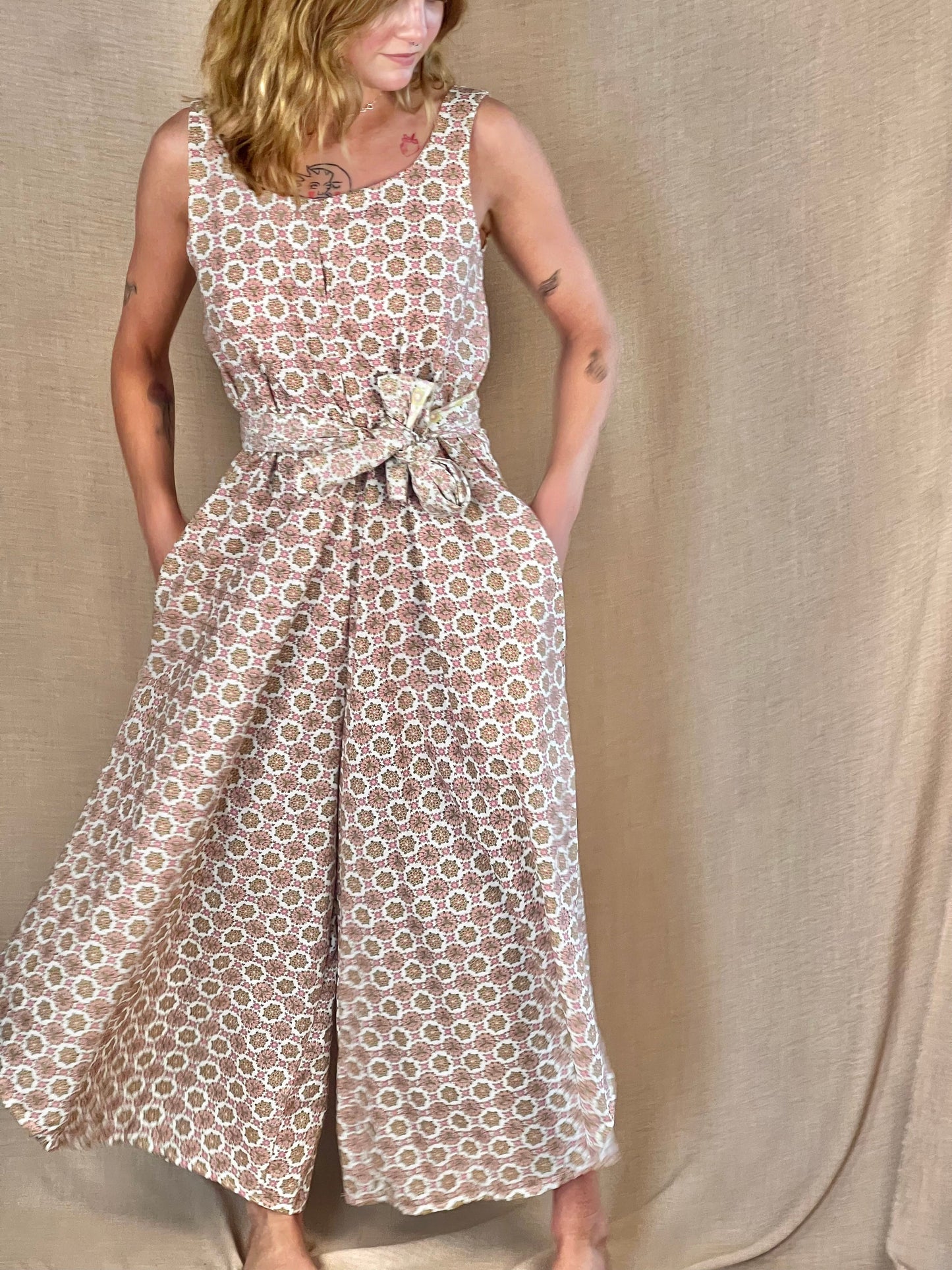 Pink + Green Floral Rue Romper