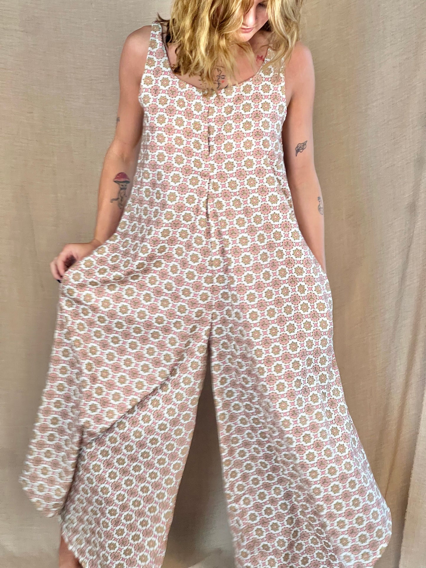 Pink + Green Floral Rue Romper