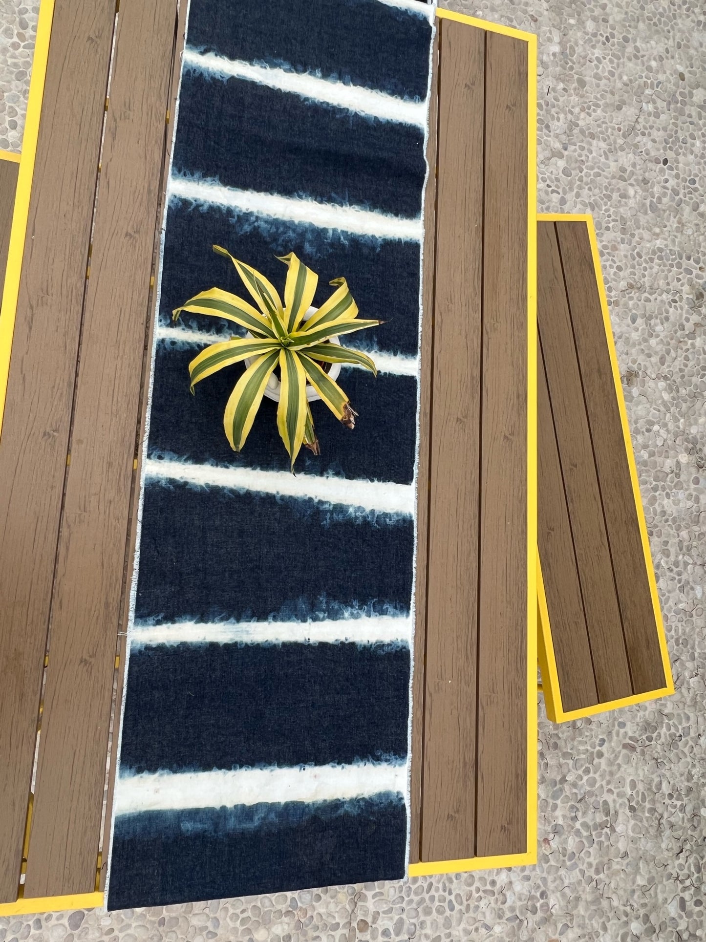 Hand-dyed table runner
